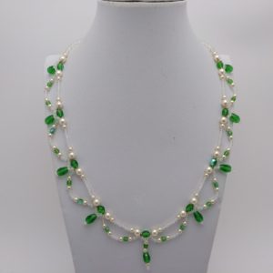 Collar en perlas y Bohemia facetado "Elegante"