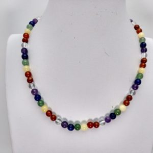 Collar para mujer en minerales las siete chacras "Elegante"