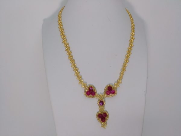 Collar En Agata Bandeada Color Rosa &Quot;Elegante&Quot;