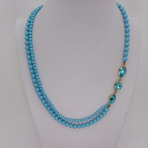 Collar en cristal Swarovski turquesa "Elegante"