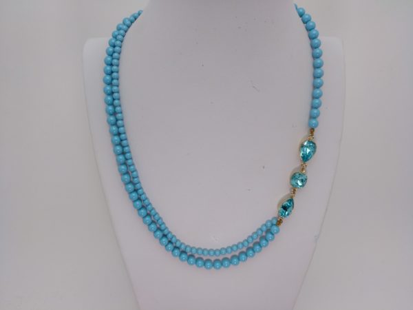 Collar En Cristal Swarovski Turquesa &Quot;Elegante&Quot;