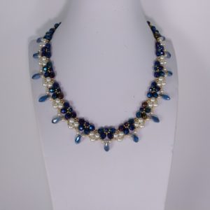 Collar para mujer facetado y perlas "Elegante"