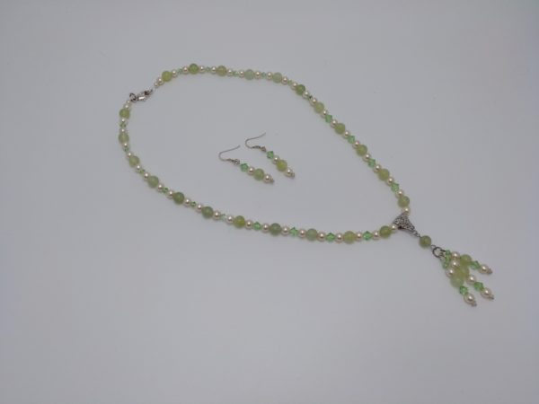 Collar En Perlas Y Piedra Jade Nuevo &Quot;Joyas Unicas&Quot; - Imagen 3